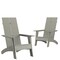 Flash Furniture Gray Modern 2 Slat Back Adirondack Chairs, PK2 2-JJ-C14509-GY-GG - alternate 10